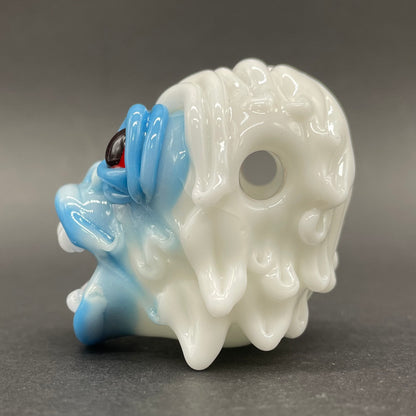 Blown glass yeti pendant