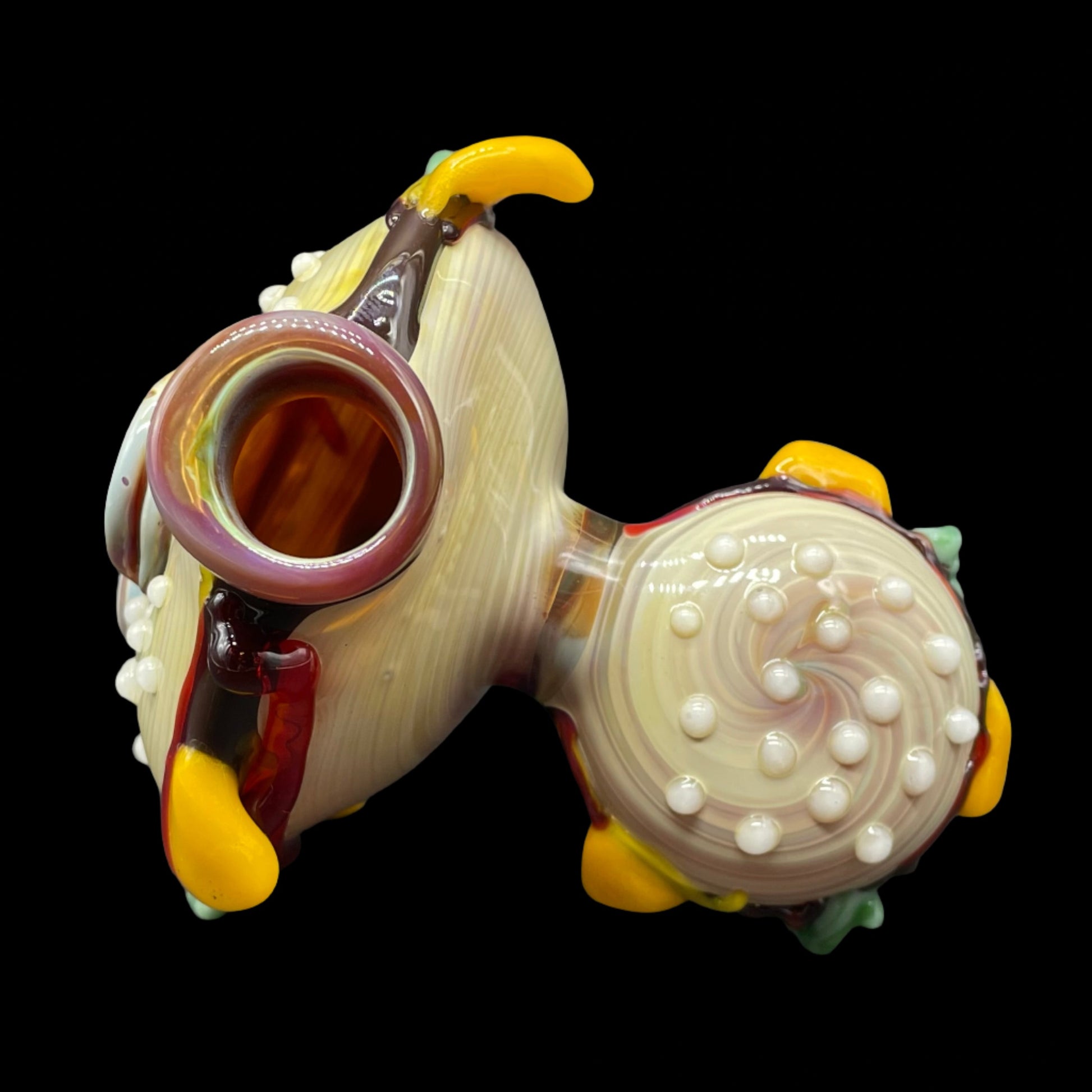 Hand-blown Cheeseburger in paradise ash catch - Leviathan Glass original