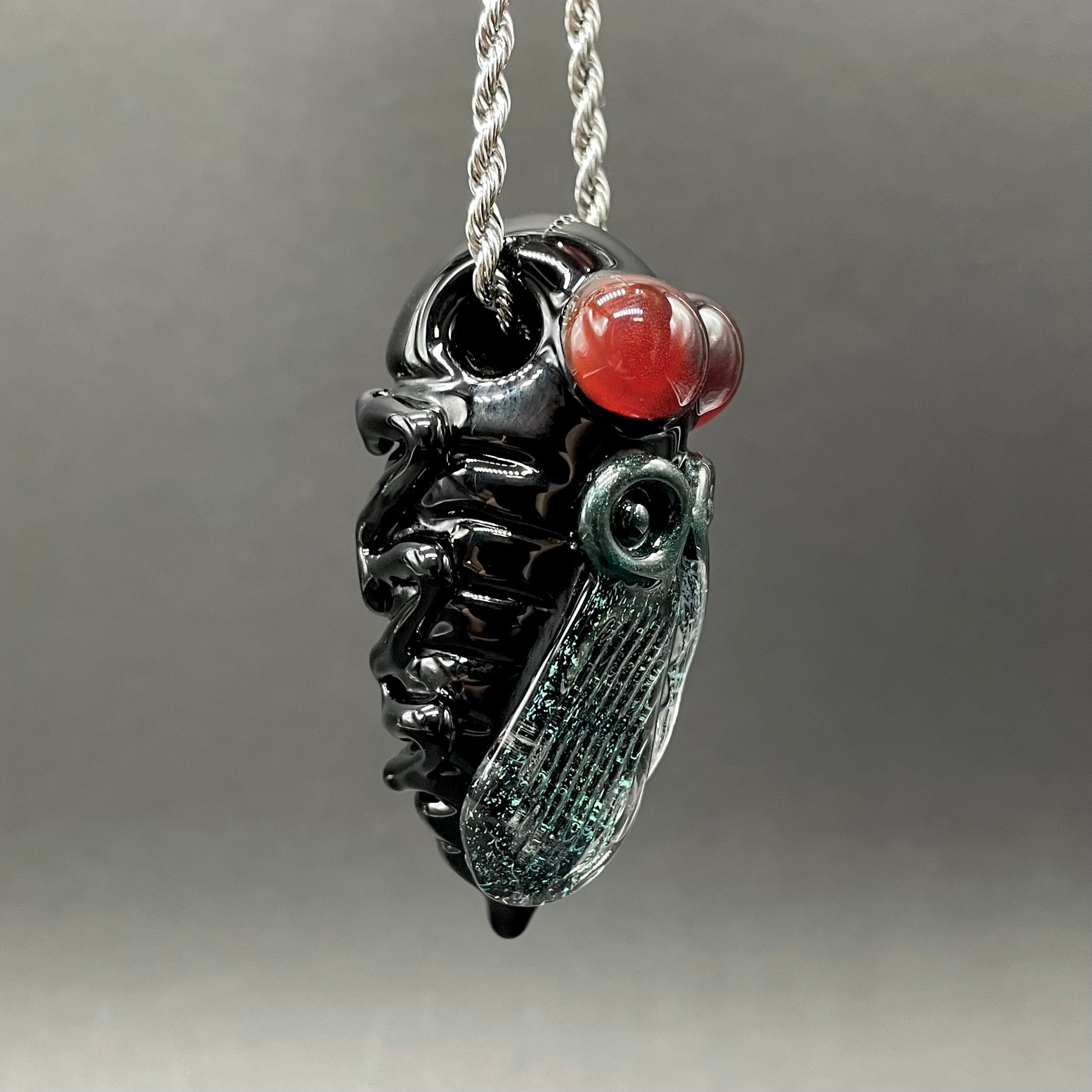 Cicada pendant craftsmanship - artisan glass work