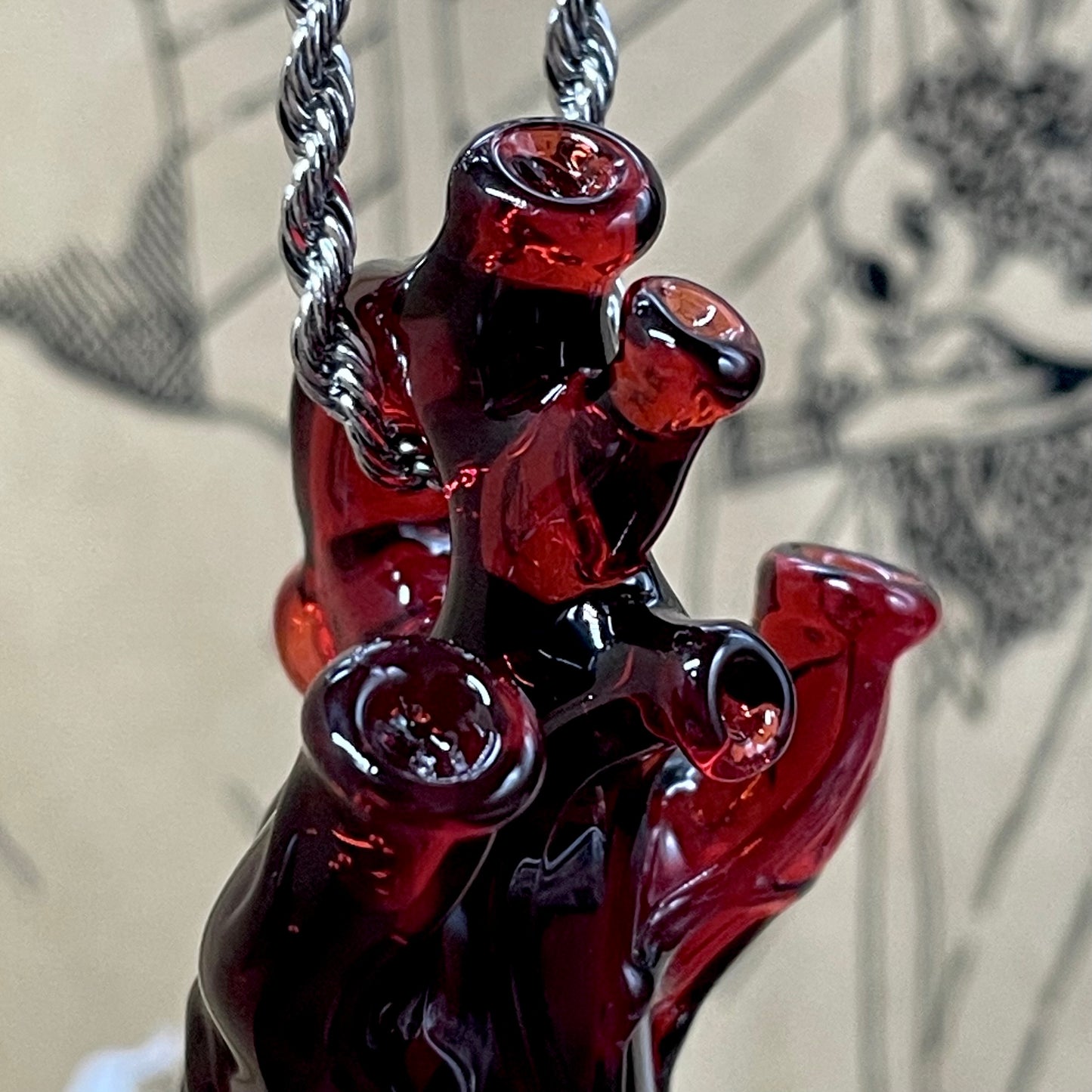 Artisan glass Heart pendant - detailed craftsmanship