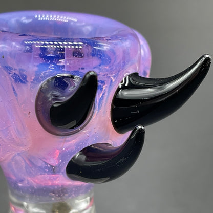 Artisan glass 18mm 4 hole Pierced tongue slide - detailed craftsmanship