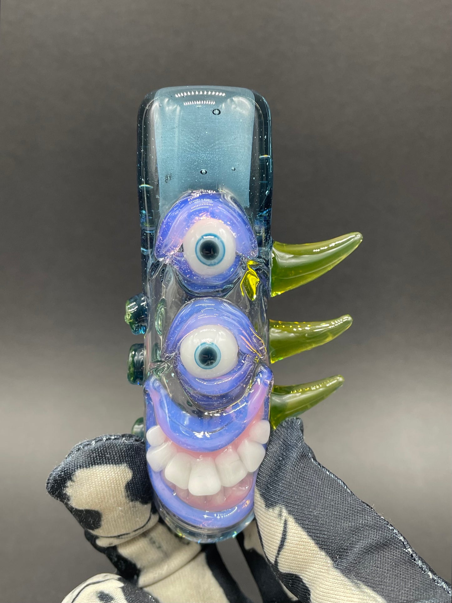 Hand-blown glass 14mm ash catcher by Leviathan Glass