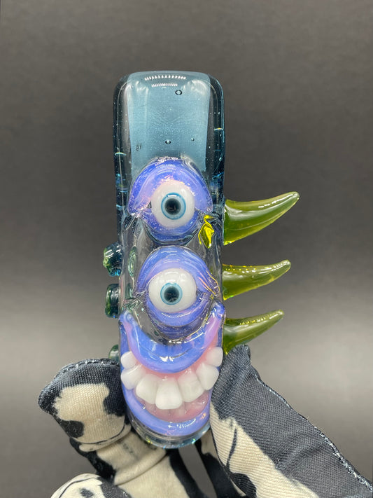 Hand-blown glass 14mm ash catcher by Leviathan Glass