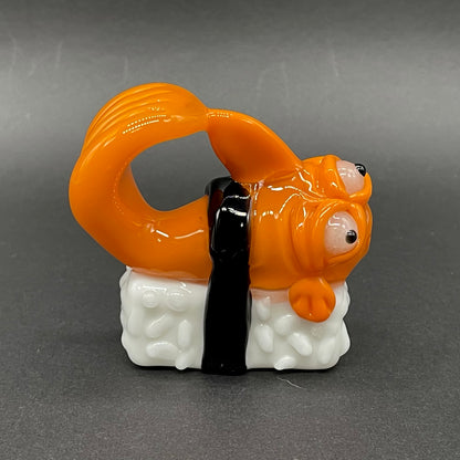 Mutant three eyed fish sushi glass pendant