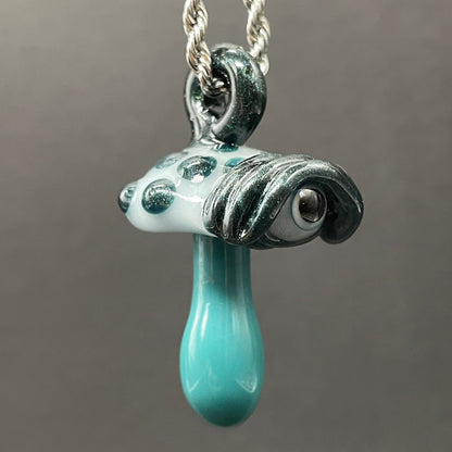 Leviathan Glass Cyclops mushroom pendant - hand-blown art