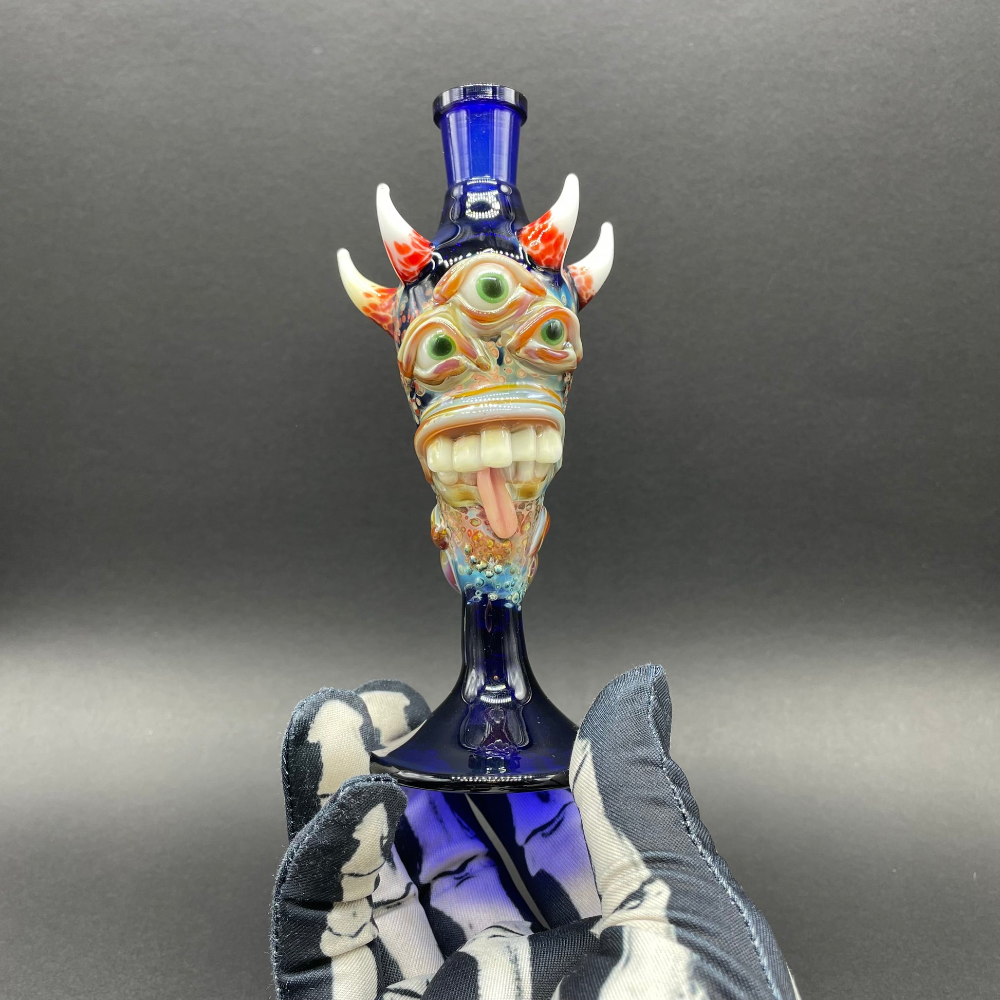 Close-up of incense burner - handcrafted glass