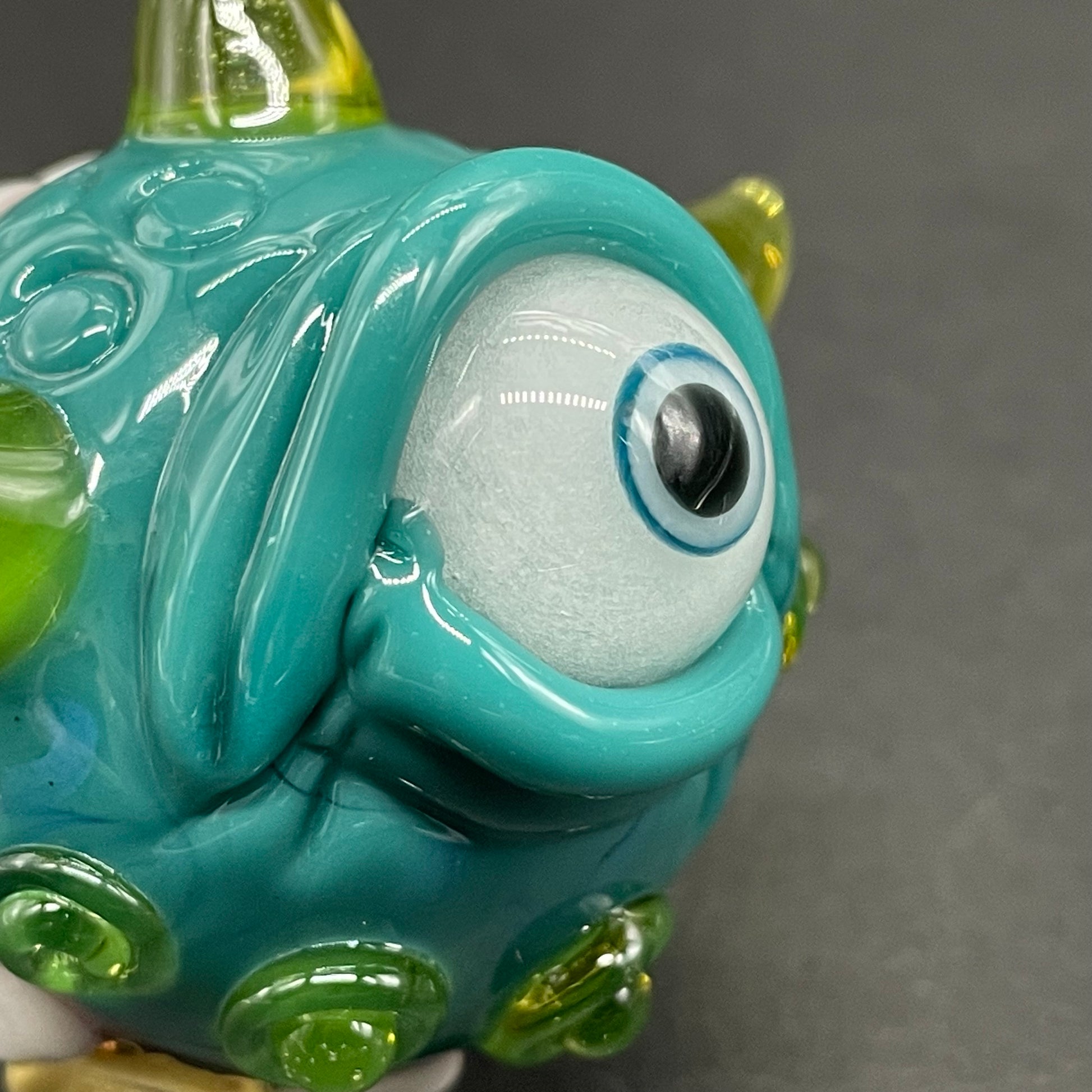Hand-blown Hungry Dichroic marble - Leviathan Glass original