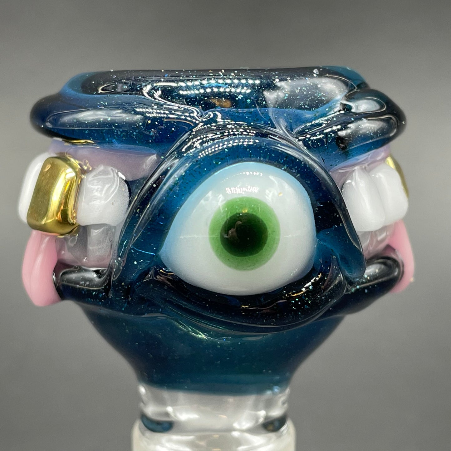 18mm too many teeth slide detail view - premium glass art