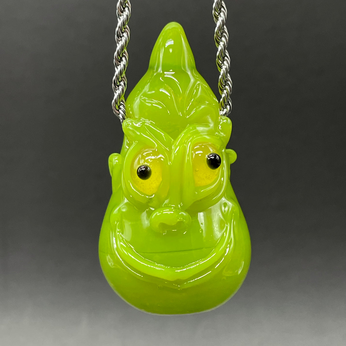 The grinch glass pendant