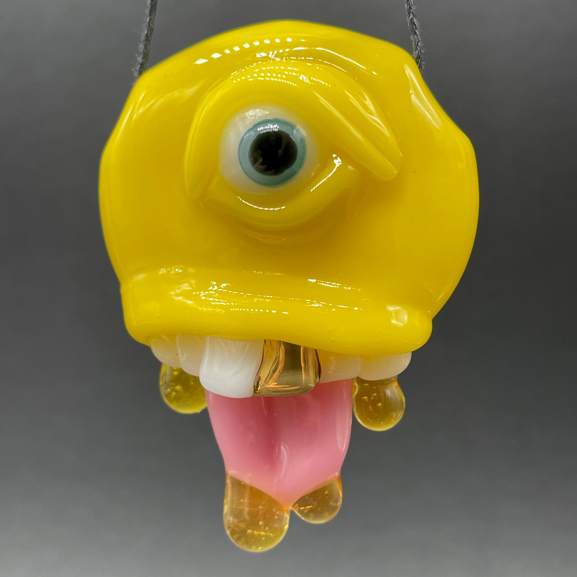 Have a nice day glass pendant detail view - premium glass art