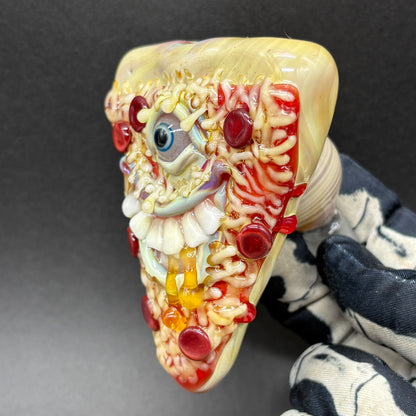 Pizza ash catcher 14mm 45° glass art - premium handcrafted piece