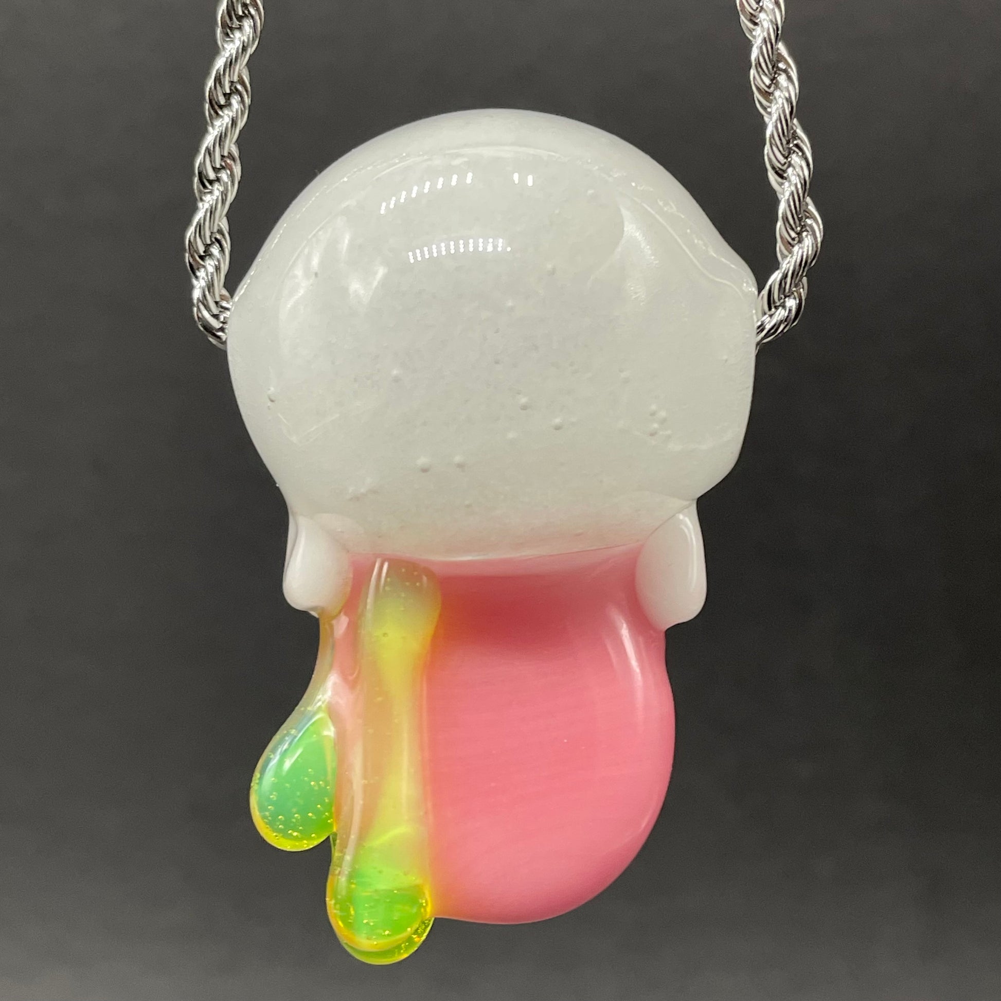 Premium Glow in the dark eye pendant - collectible glass art