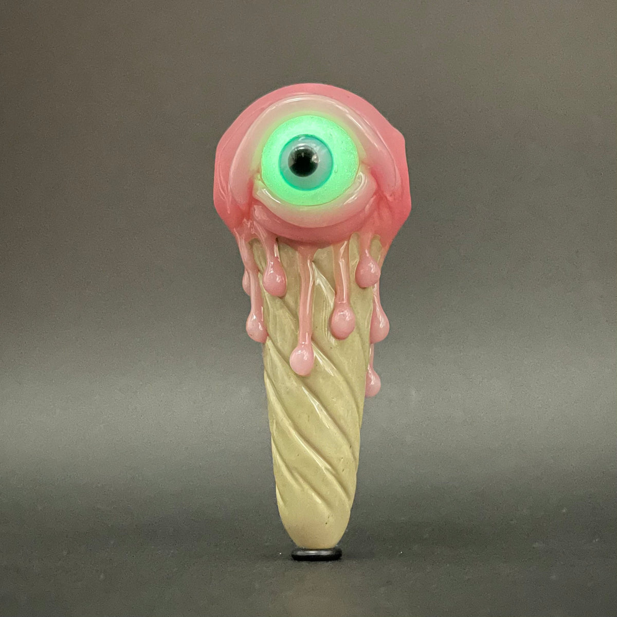 Eye scream cone pendant glass art - premium handcrafted piece