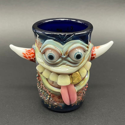 Irate pirate shot glass by Leviathan Glass - artisan detail