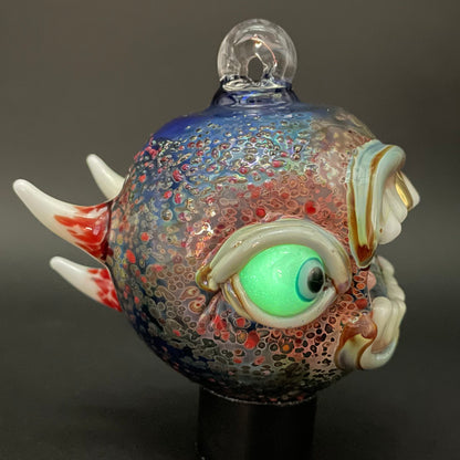 Hand-blown Screaming cyclops ornament - Leviathan Glass original
