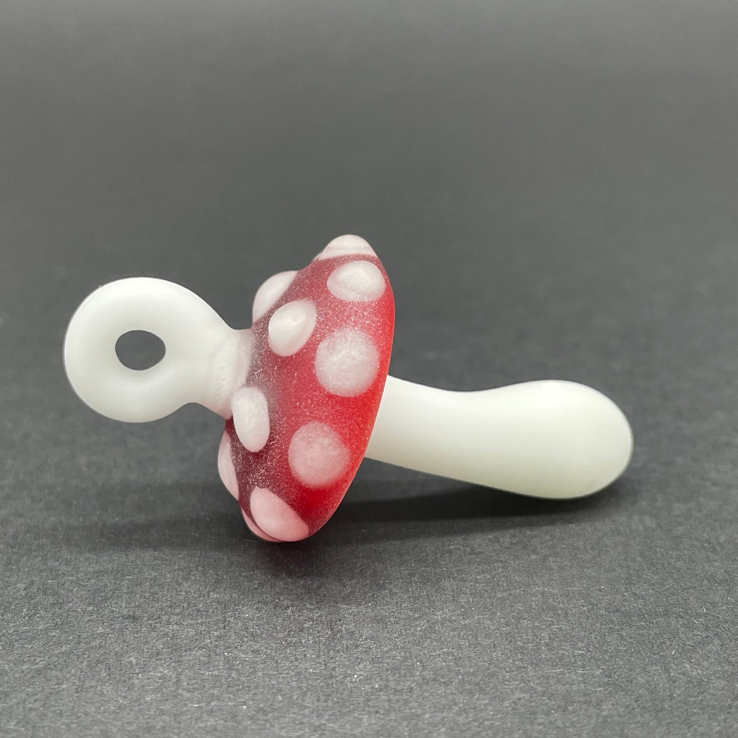 Red mushroom pendant craftsmanship - artisan glass work
