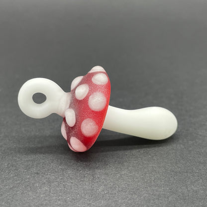 Red mushroom pendant craftsmanship - artisan glass work