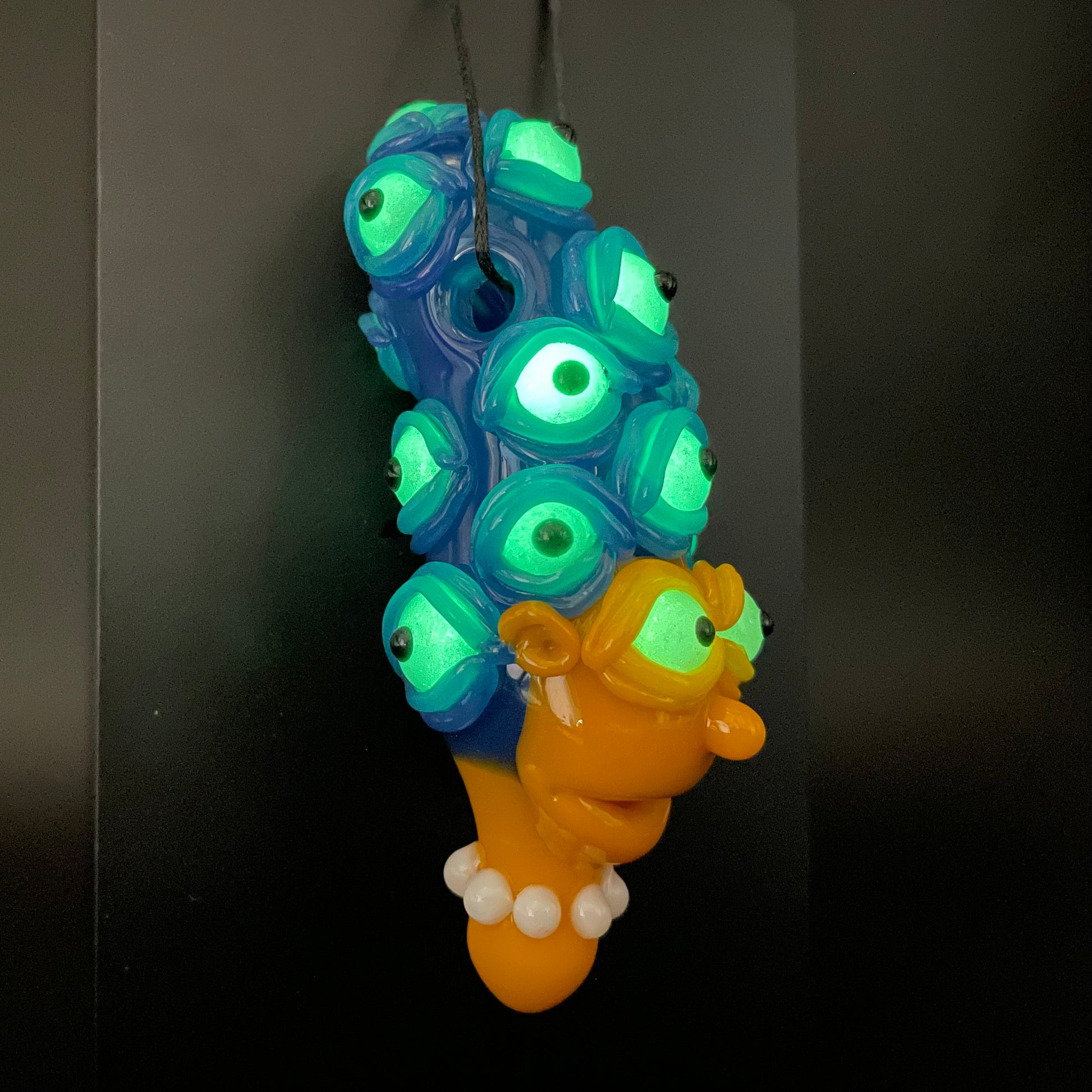 Hand-blown Marge Simpson Mutant Pendant - Leviathan Glass original