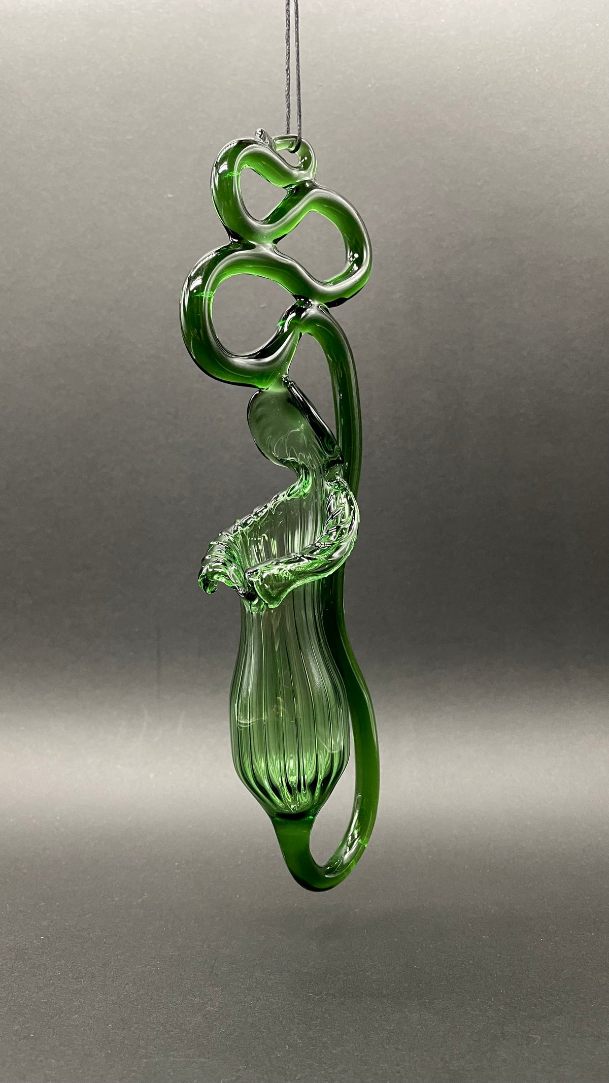Pitcher plant glass art - premium handcrafted piece