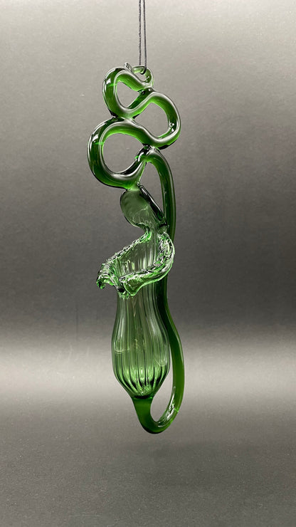 Pitcher plant glass art - premium handcrafted piece