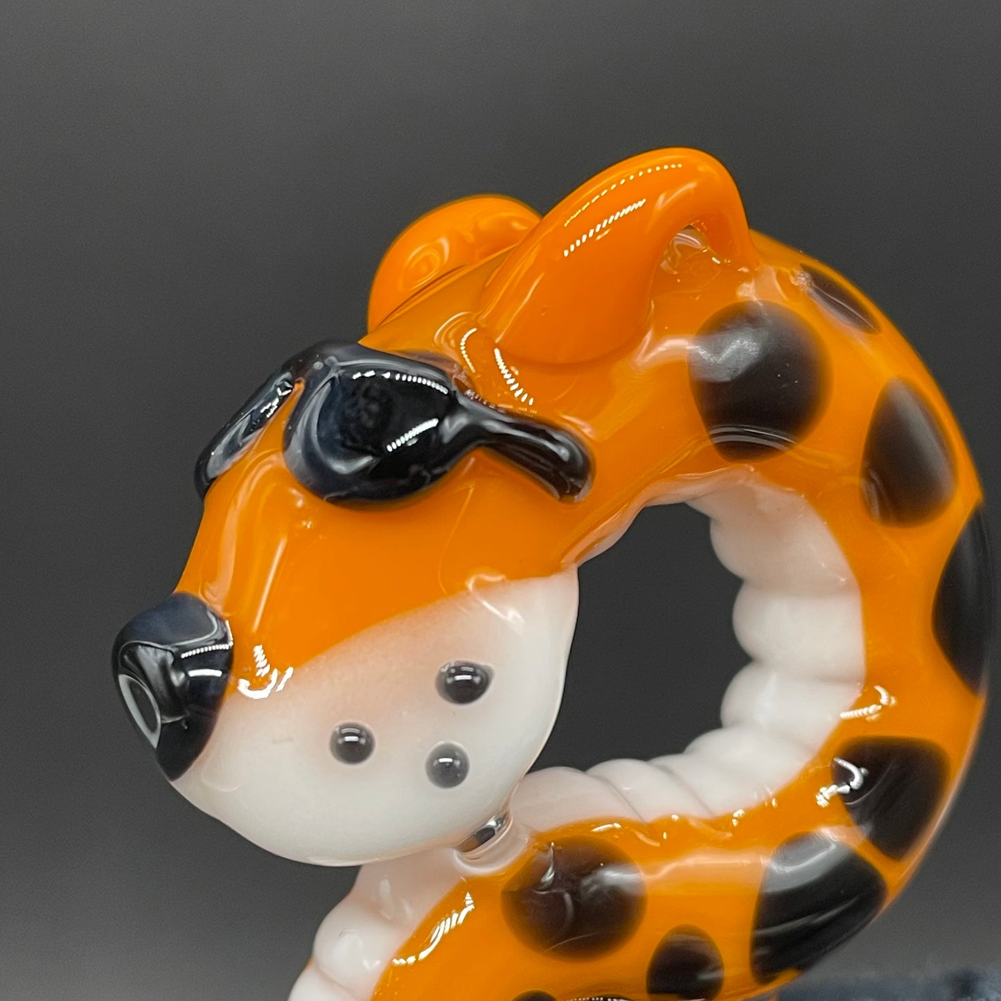 Slithering Chester Cheetah glass pendant