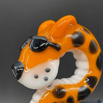 Slithering Chester Cheetah glass pendant