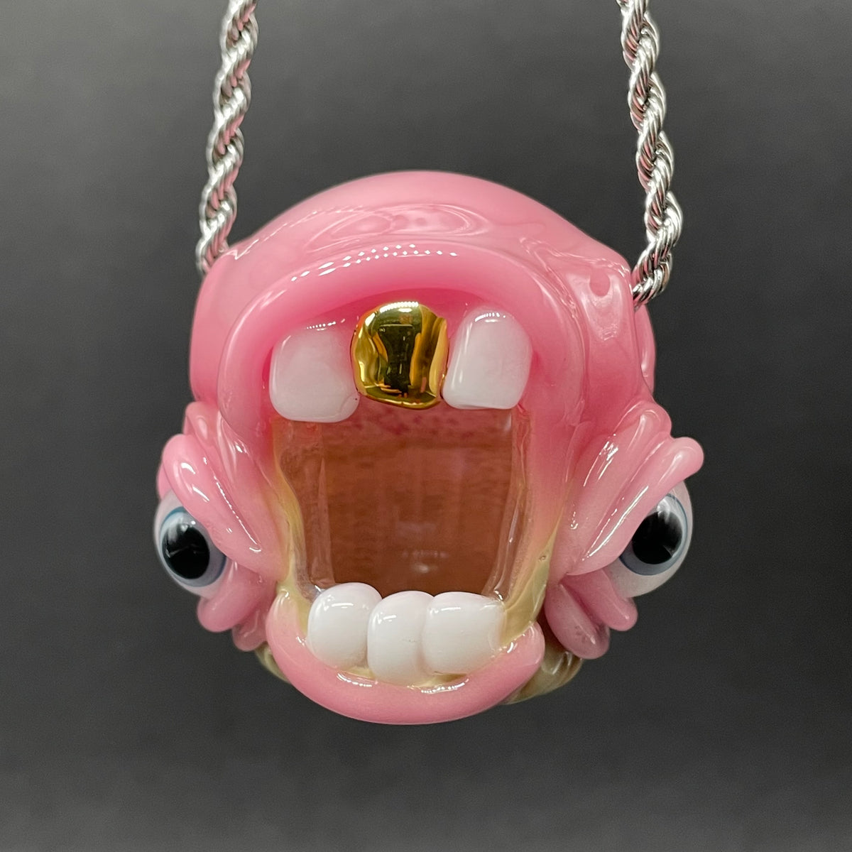 Leviathan Glass Cupcake pendant - hand-blown art