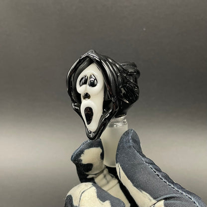 Hand-blown glass 18mm scream slide by Leviathan Glass