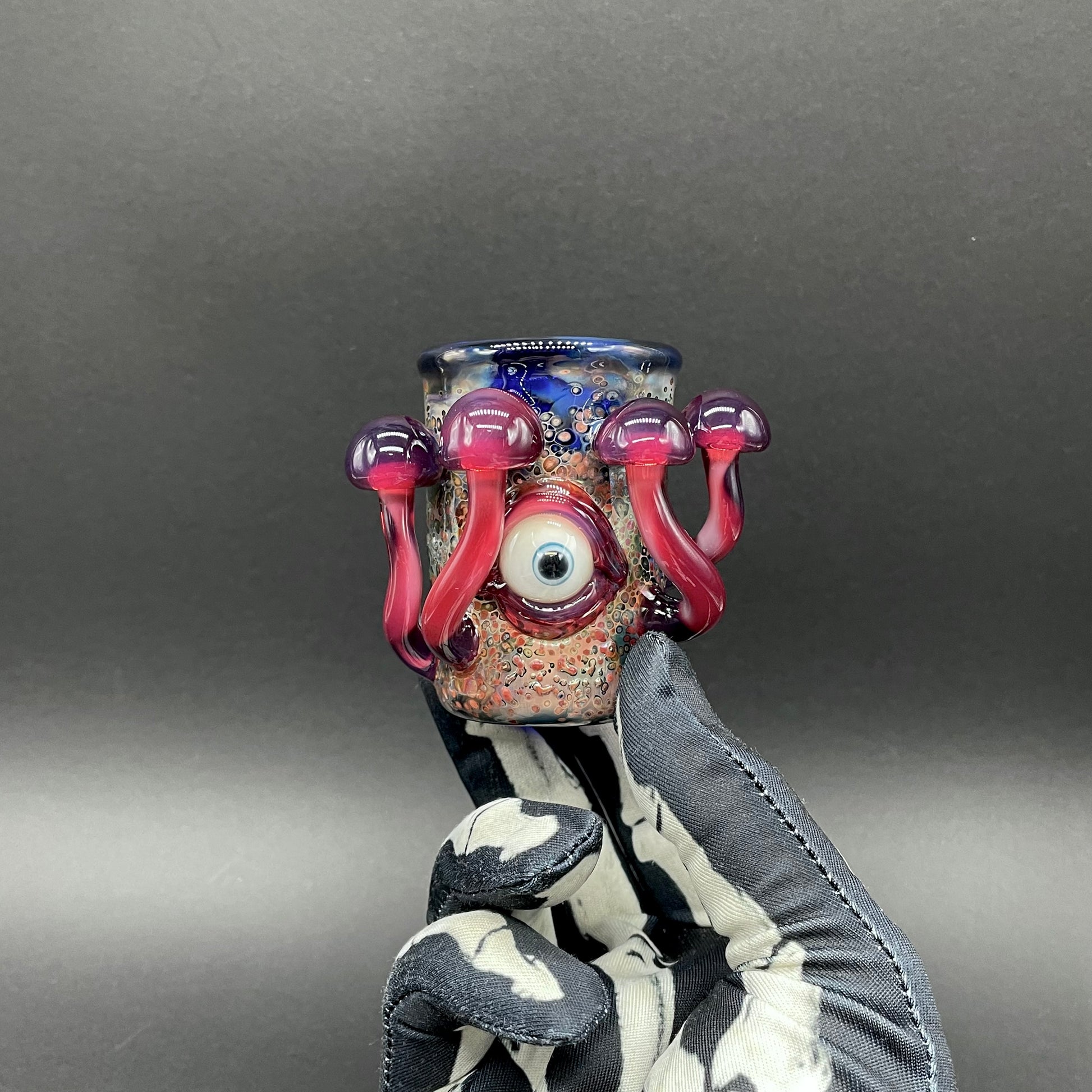 Hand-blown Phoenix mushroom shot glass - Leviathan Glass original