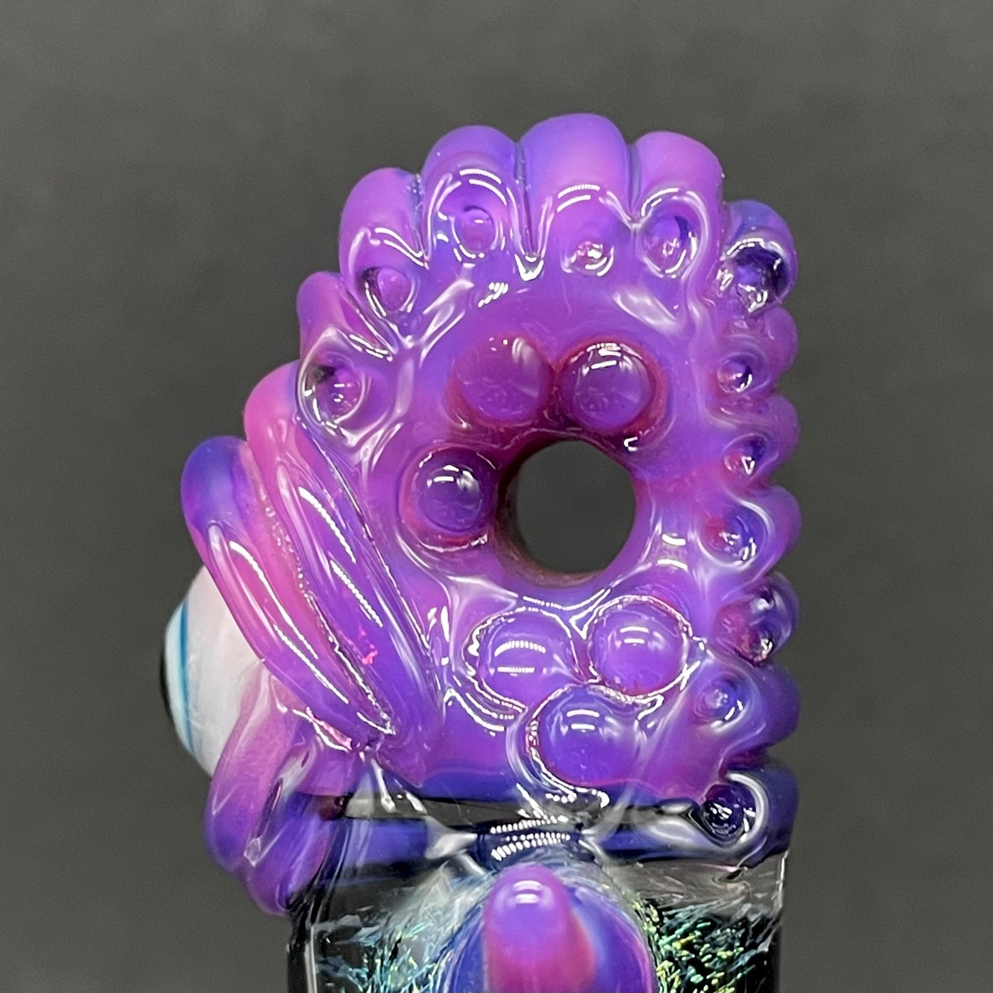 Hand-blown Royal jelly dichroic cyclops pendant - Leviathan Glass original