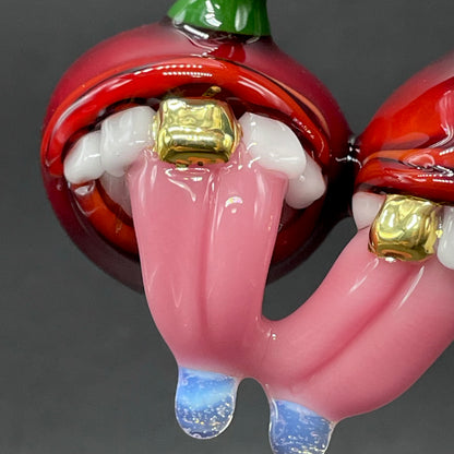 Leviathan Glass Cherry lover pendant - hand-blown art