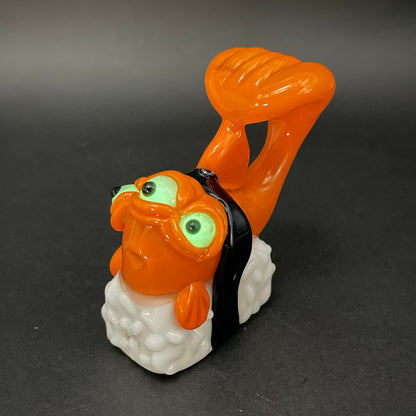 Mutant three eyed fish sushi glass pendant