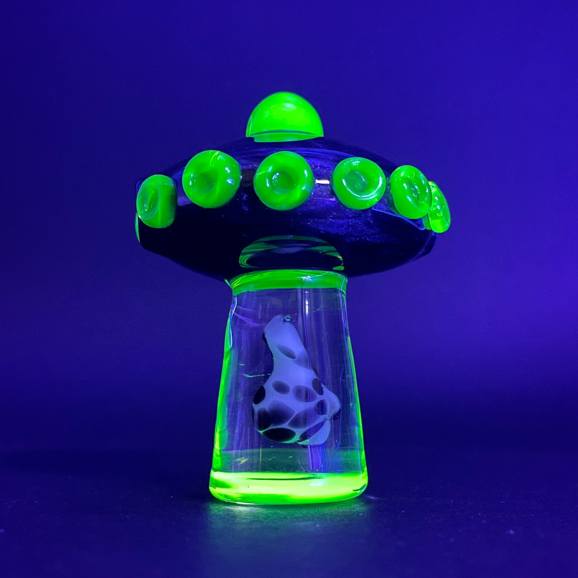 Hand-blown Alien abduction pendant (cow) - Leviathan Glass original