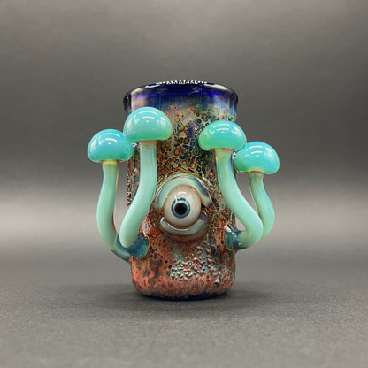 Hand-blown glass Marina mushroom shot glass by Leviathan Glass
