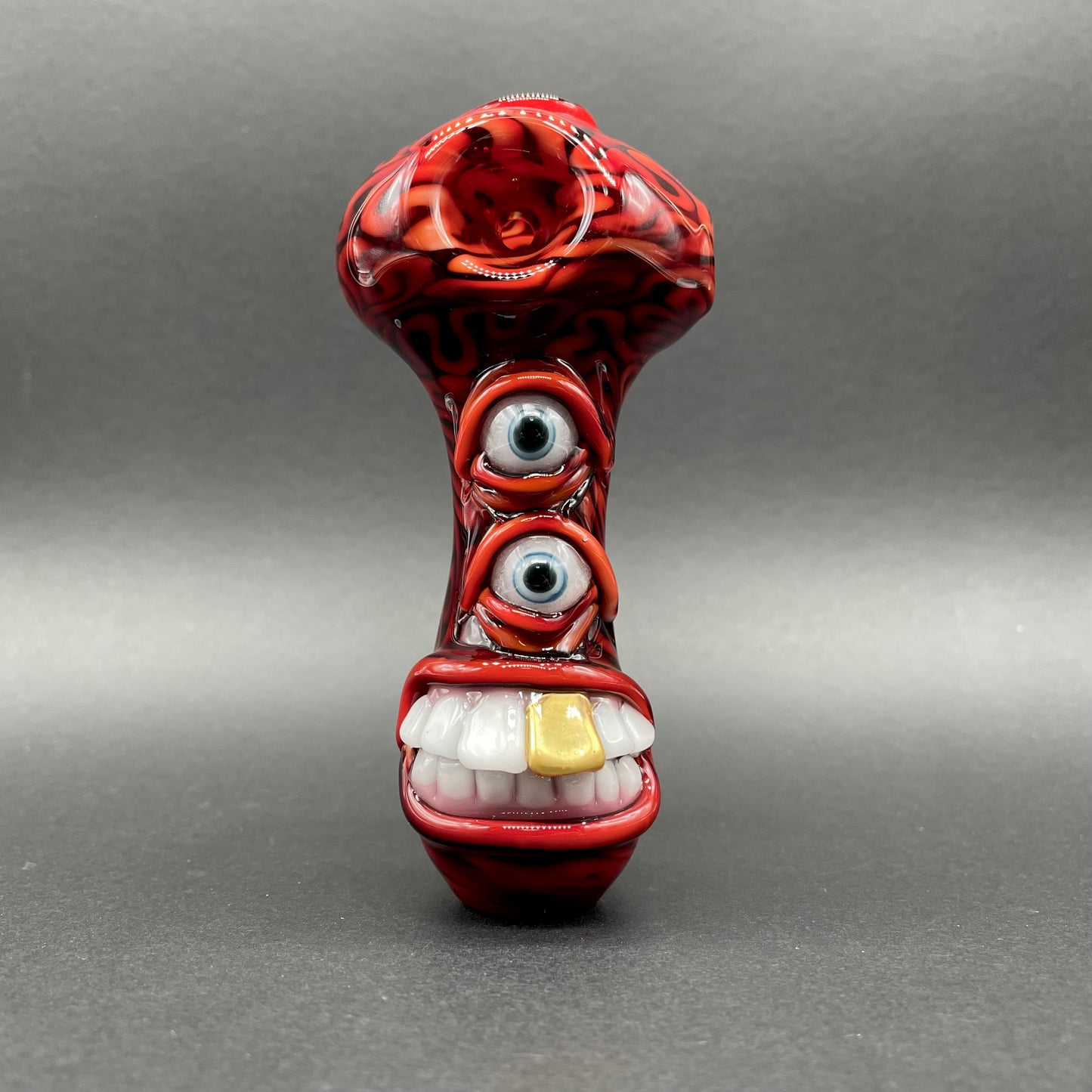 Hand-blown glass Drain Bamage Spoon by Leviathan Glass