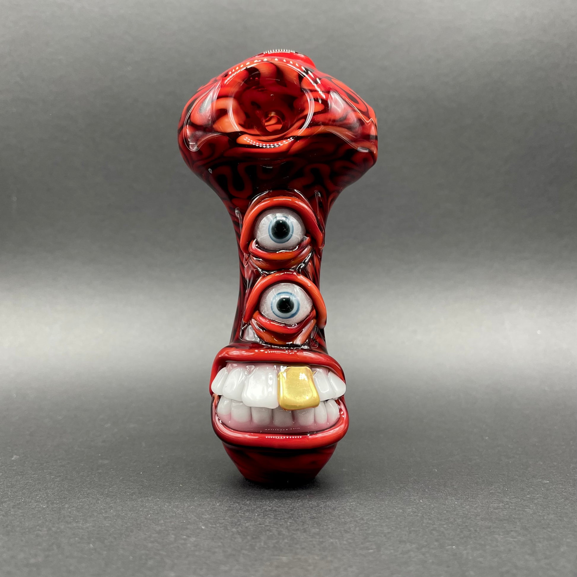Hand-blown glass Drain Bamage Spoon by Leviathan Glass