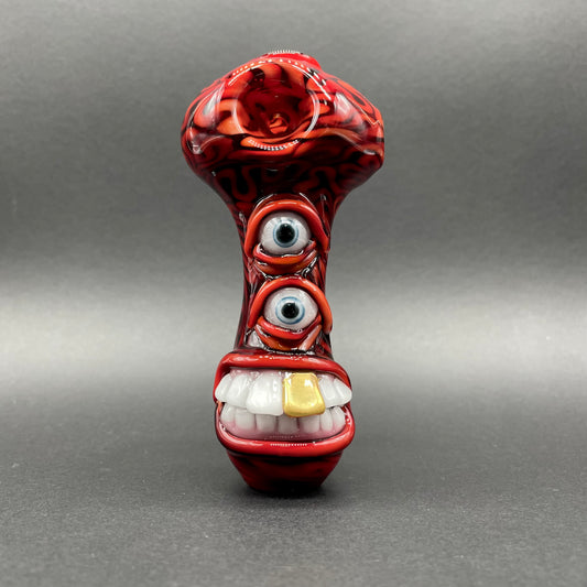 Hand-blown glass Drain Bamage Spoon by Leviathan Glass