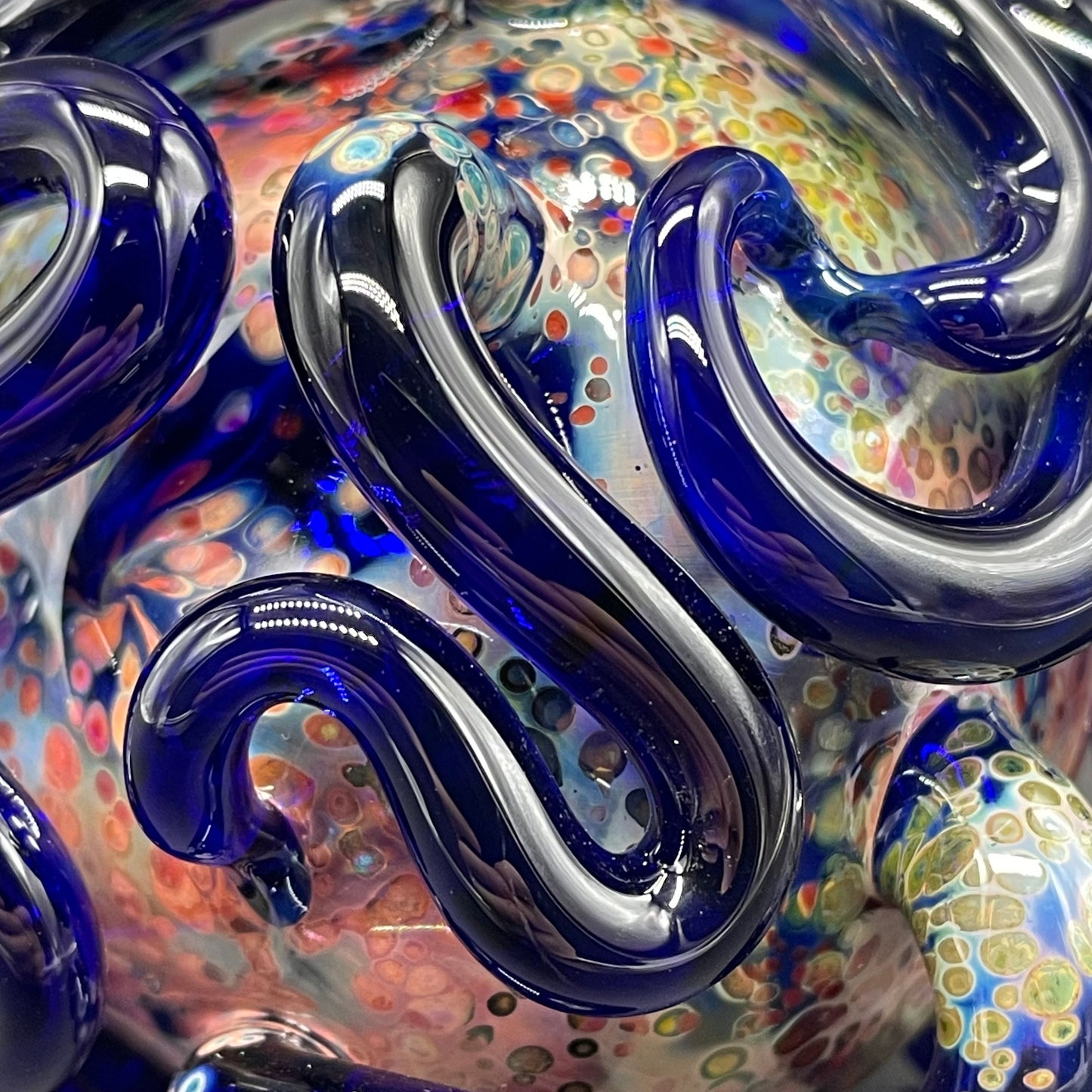 Hand-blown Worm Globe ornament - Leviathan Glass original