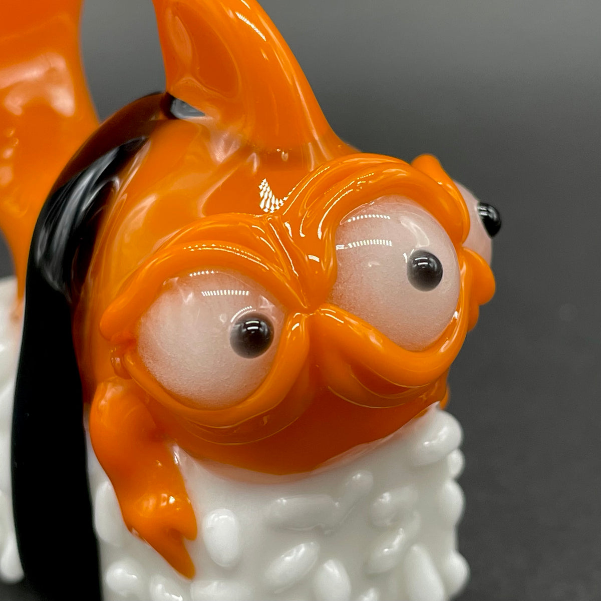 Mutant three eyed fish sushi glass pendant