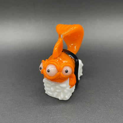 Mutant three eyed fish sushi glass pendant