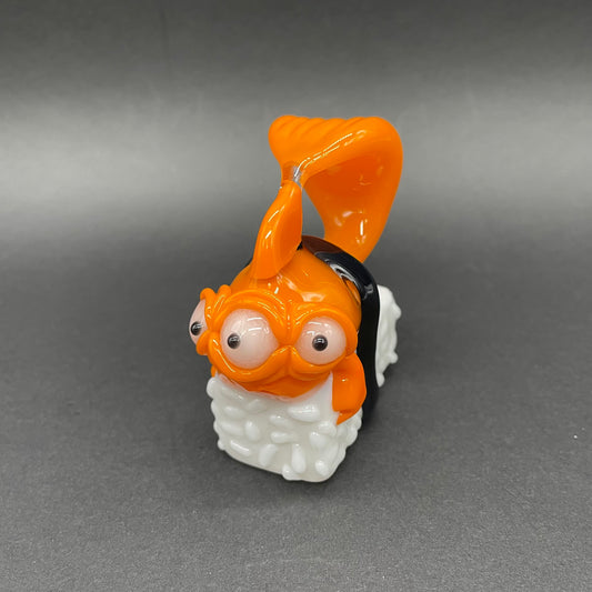 Mutant three eyed fish sushi glass pendant