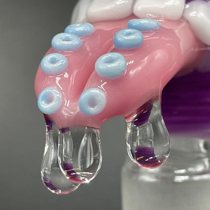 Artisan glass 18mm tentacle tongue slide. - detailed craftsmanship