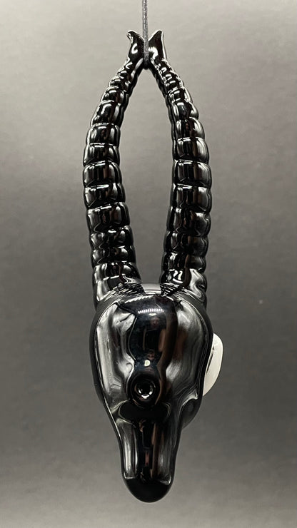Artisan glass evil elf pendant - detailed craftsmanship
