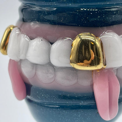 14mm 4 hole Too many teeth slide craftsmanship - artisan glass work