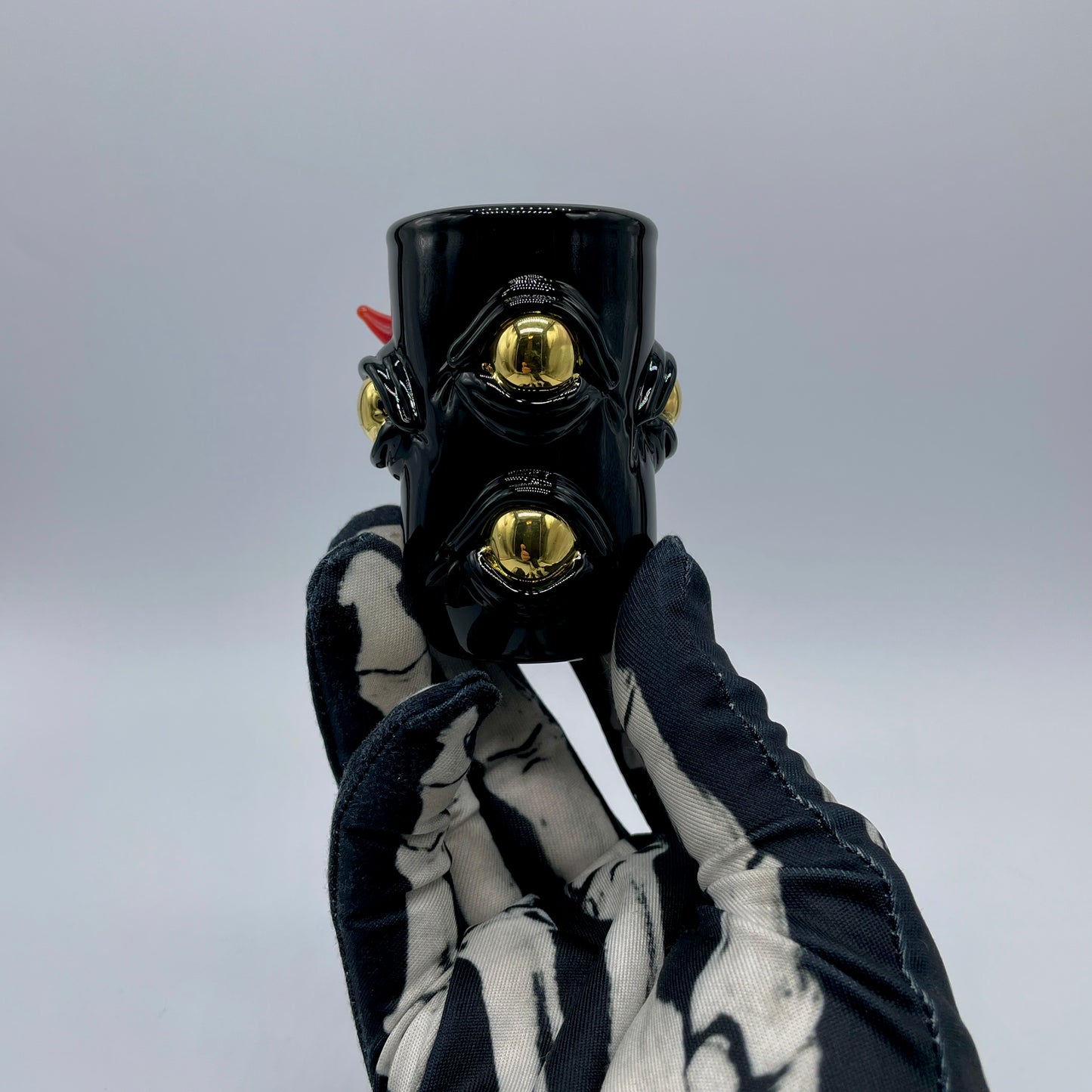 Leviathan Glass Onyx cyclops shot glass - hand-blown art