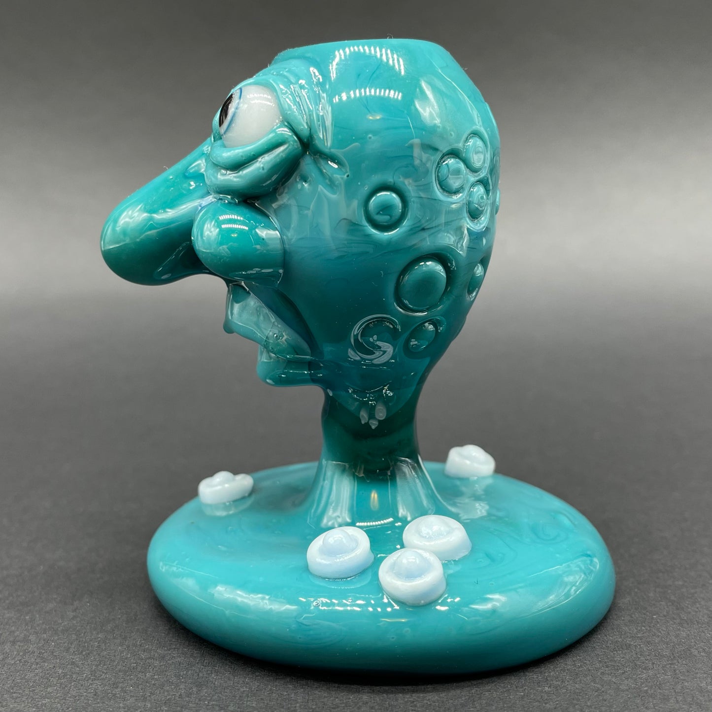Close-up of Shnozzle incense burner - handcrafted glass