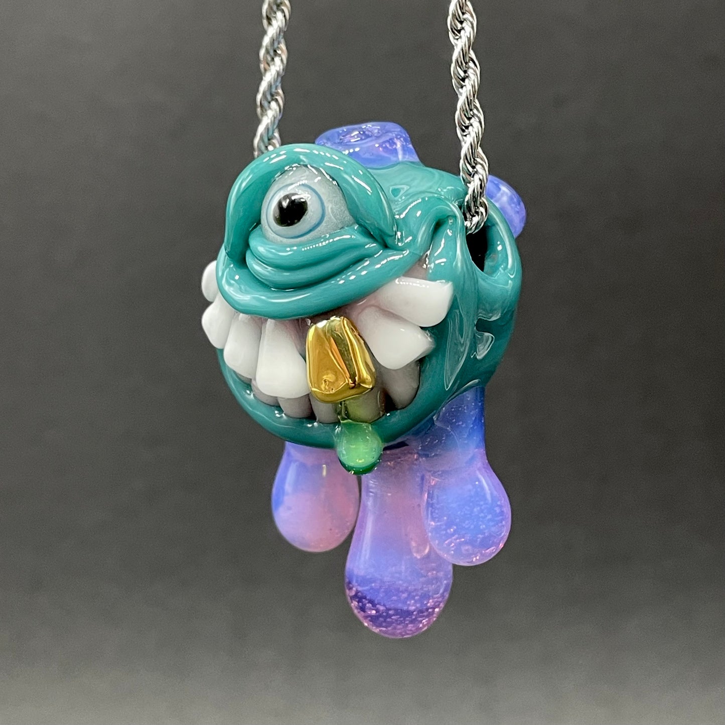 Dripping with sarcasm glass pendant
