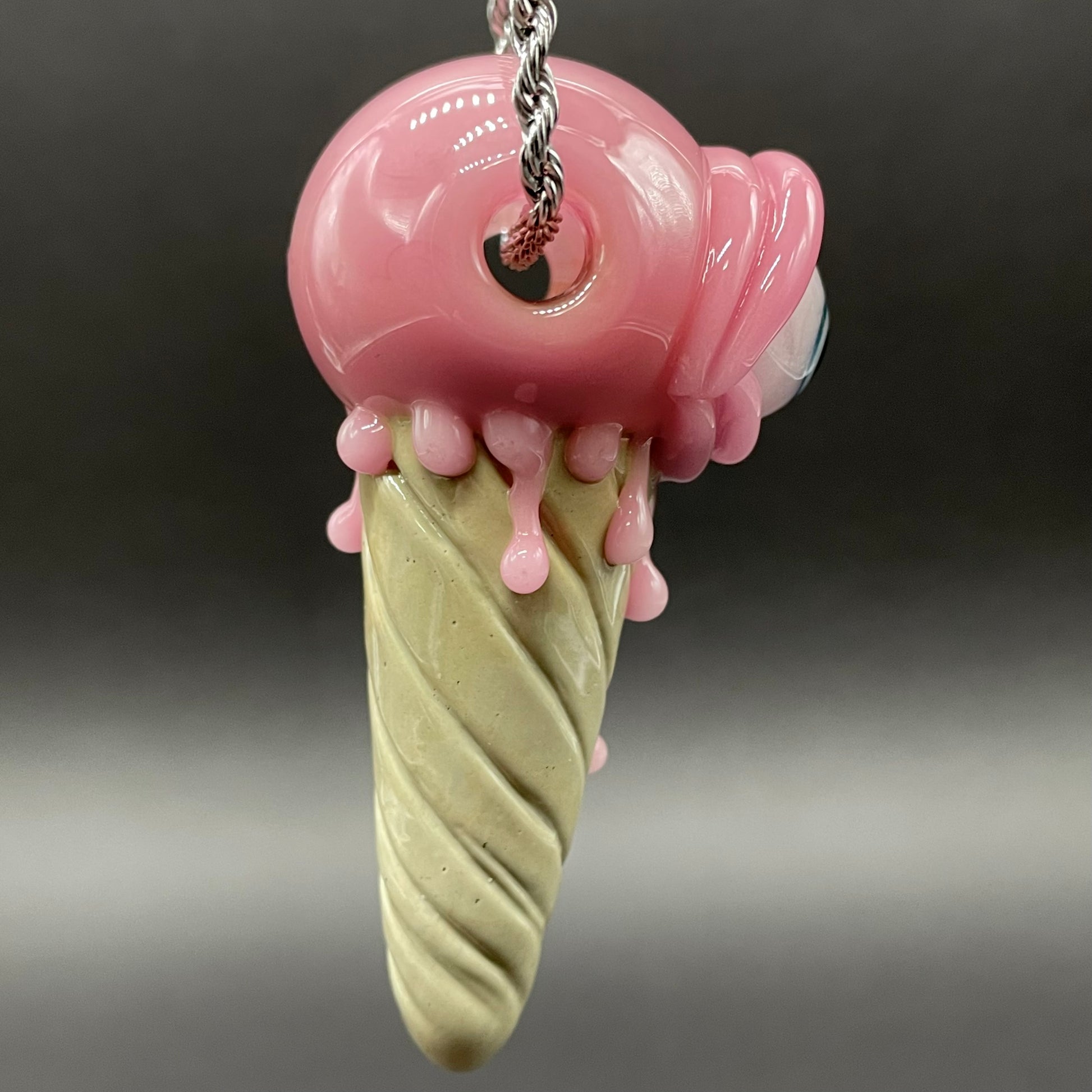 Eye scream cone pendant by Leviathan Glass - artisan detail