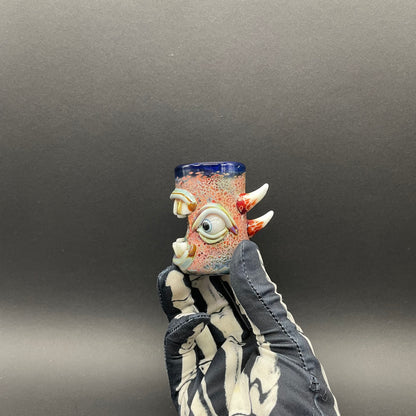 Screaming shot glass detail view - premium glass art
