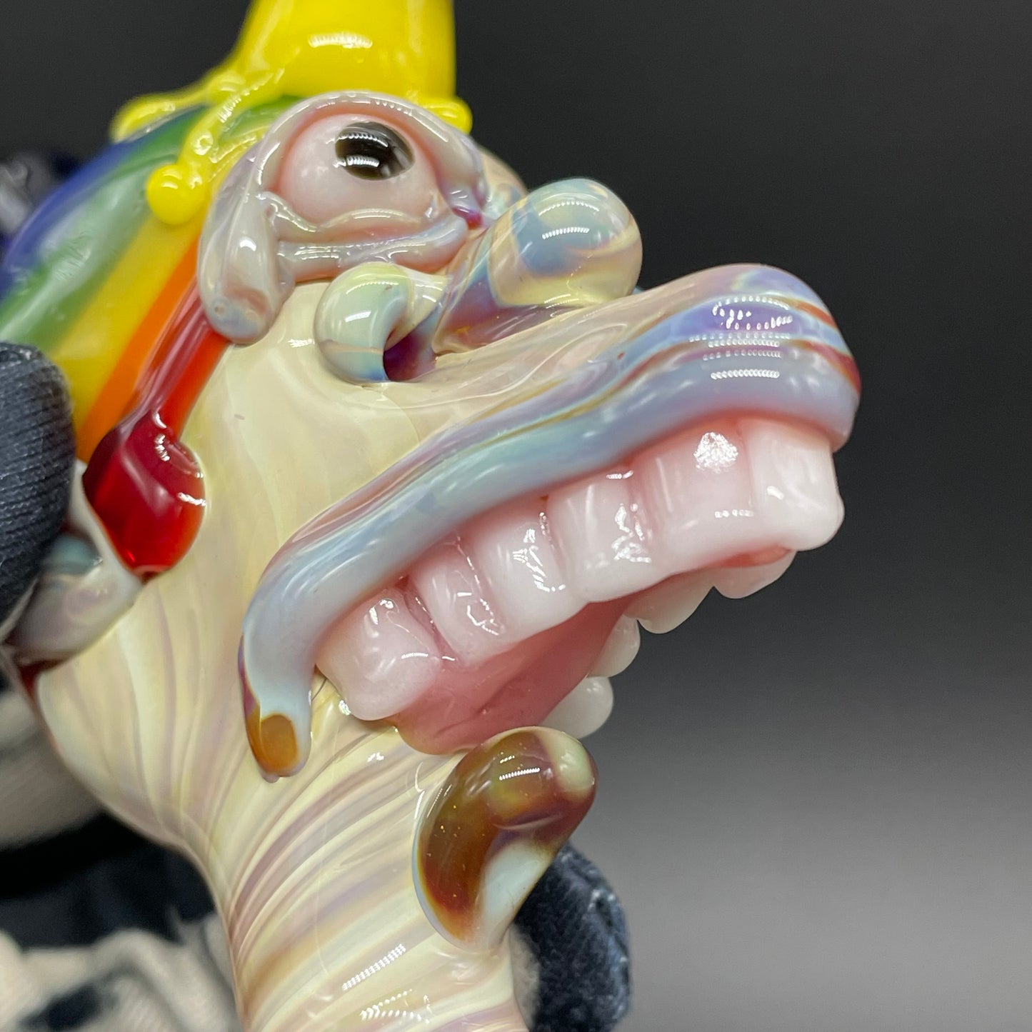 Hand-blown Ice cream kid glass pendant - Leviathan Glass original